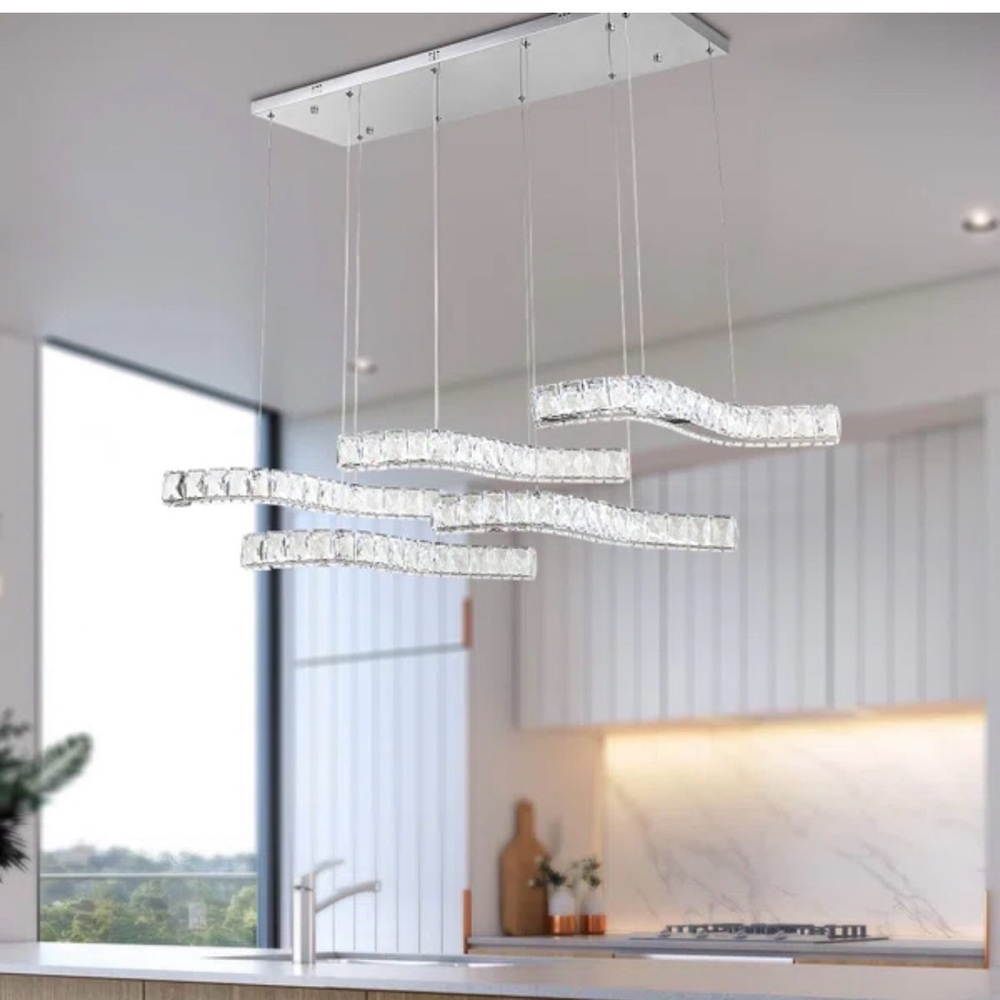 Willa Arlo Interiors Modern Crystal Chandelier - Silver and Clear